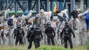 Protestors enter a power station during Ende Gelande