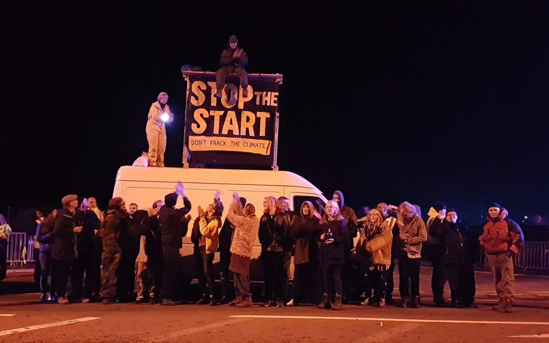 Stop the Start of Fracking – Activists blockade Cuadrilla’s site at Preston New Road